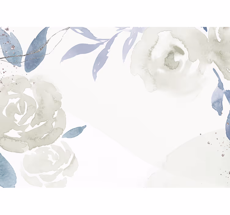 Store enrouleur blanc illustration artistique florale - TenStickers