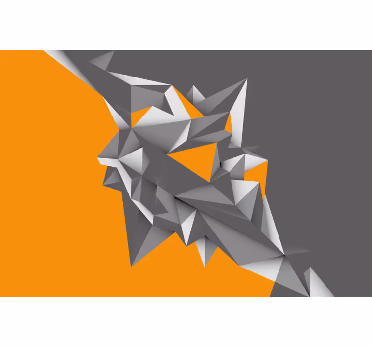 Store enrouleur salon formes abstraites grises et oranges - TenStickers