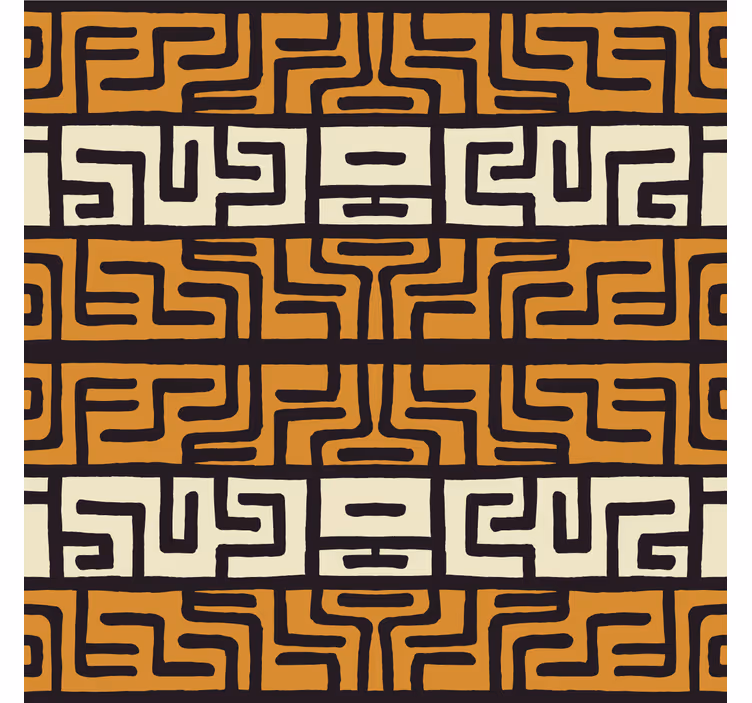Store enrouleur salon motif abstrait marron africain - TenStickers