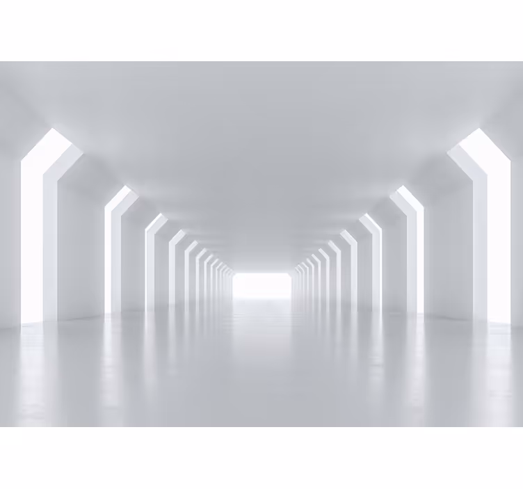Store enrouleur blanc perspective de couloir futuriste - TenStickers