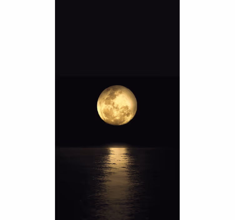 Store enrouleur noir lumière dorée de la lune - TenStickers