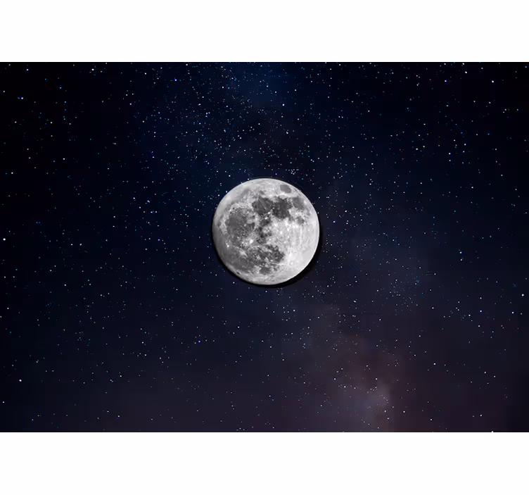 Store enrouleur noir lune grise dans l'espace - TenStickers