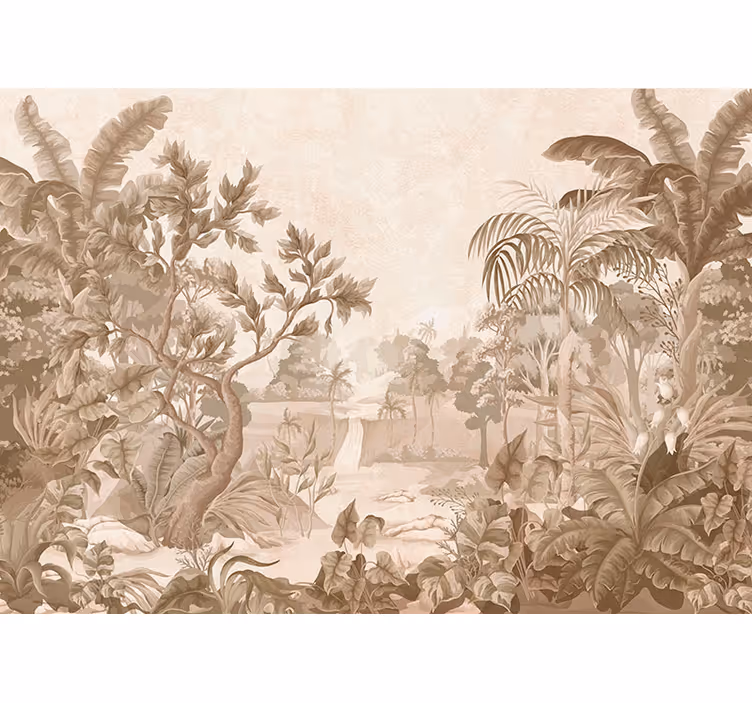Store enrouleur beige vues d'une jungle tropicale - TenStickers