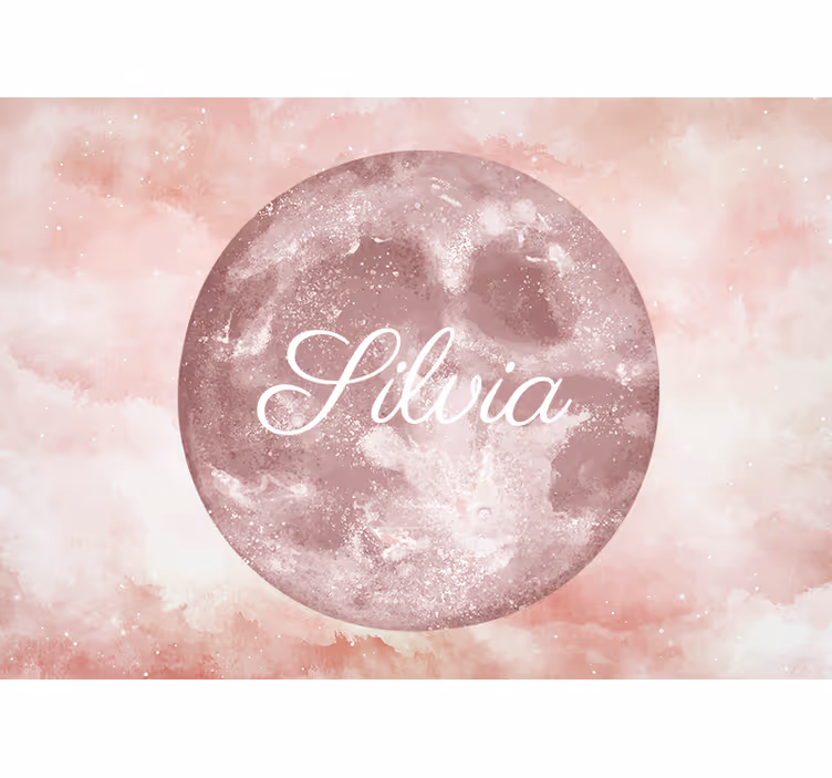 Store enrouleur rose lune avec prénom - TenStickers
