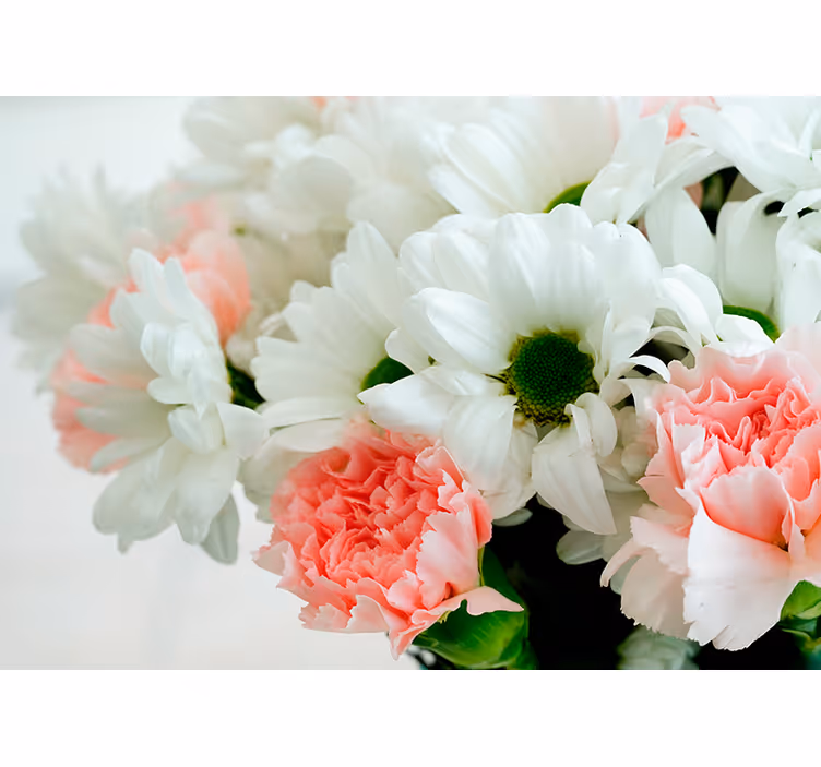 Store enrouleur salon bouquet blanc élégant - TenStickers