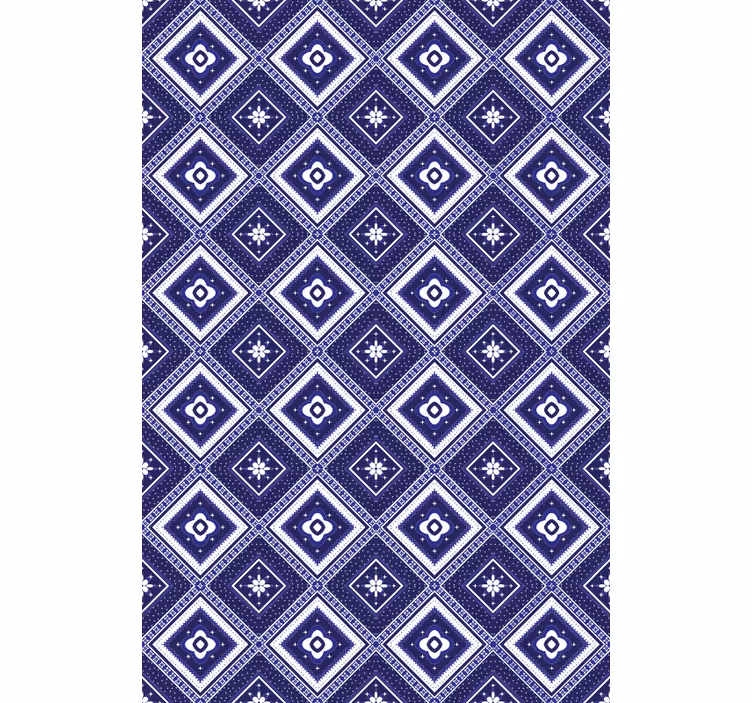 Store enrouleur bleu motif losanges bleus - TenStickers