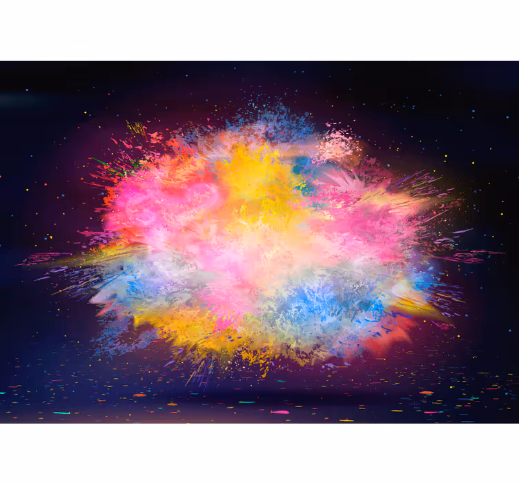Store enrouleur salon explosion de couleurs arc-en-ciel - TenStickers