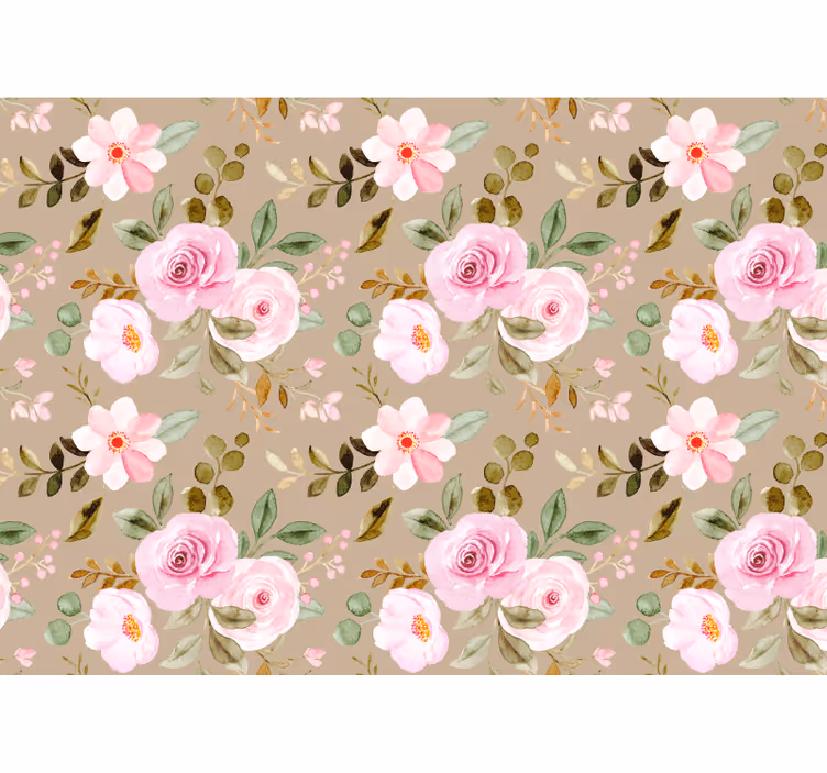 Store enrouleur salon roses vintage beige texture - TenStickers