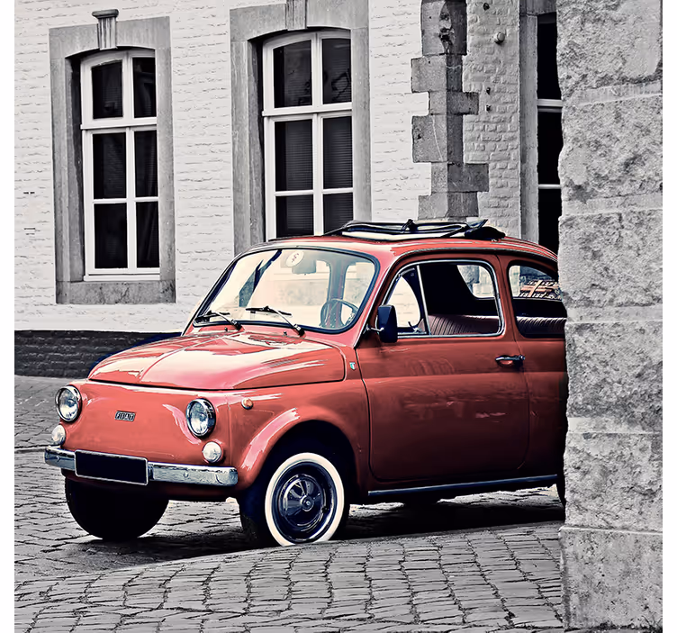 Store enrouleur salon fiat 500 vintage rétro - TenStickers
