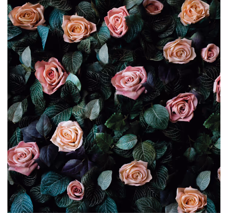 Store enrouleur salon fleurs rouges élégantes - TenStickers