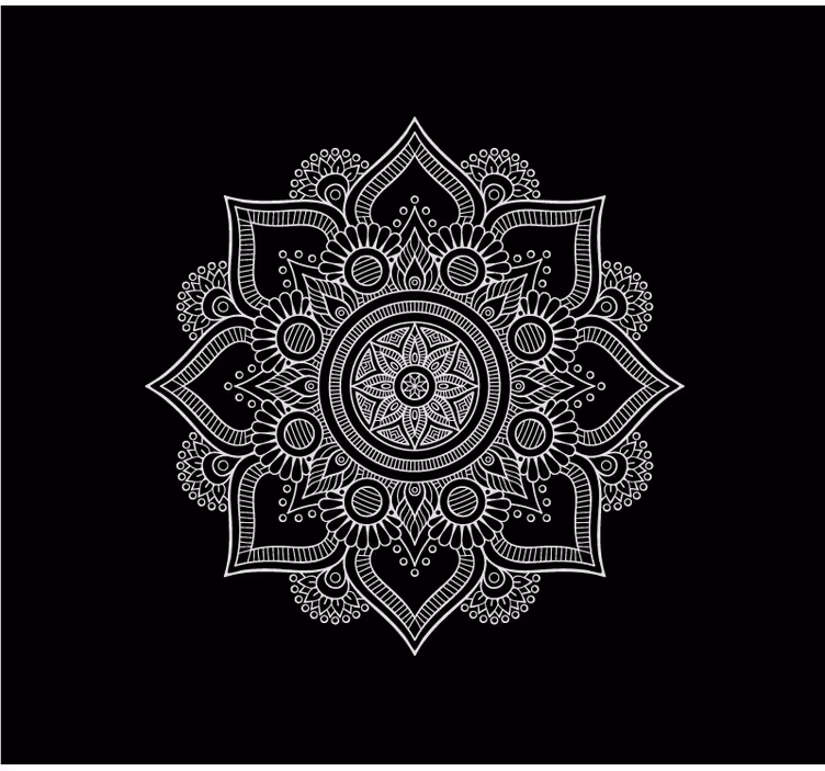 Store enrouleur salon mandala noir et blanc - TenStickers