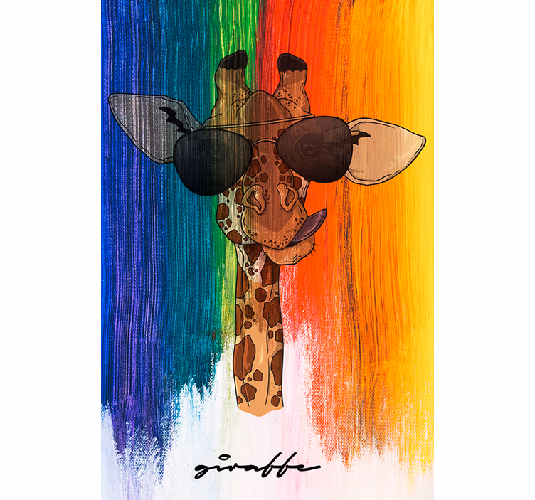 Store enrouleur salon girafe arc-en-ciel - TenStickers