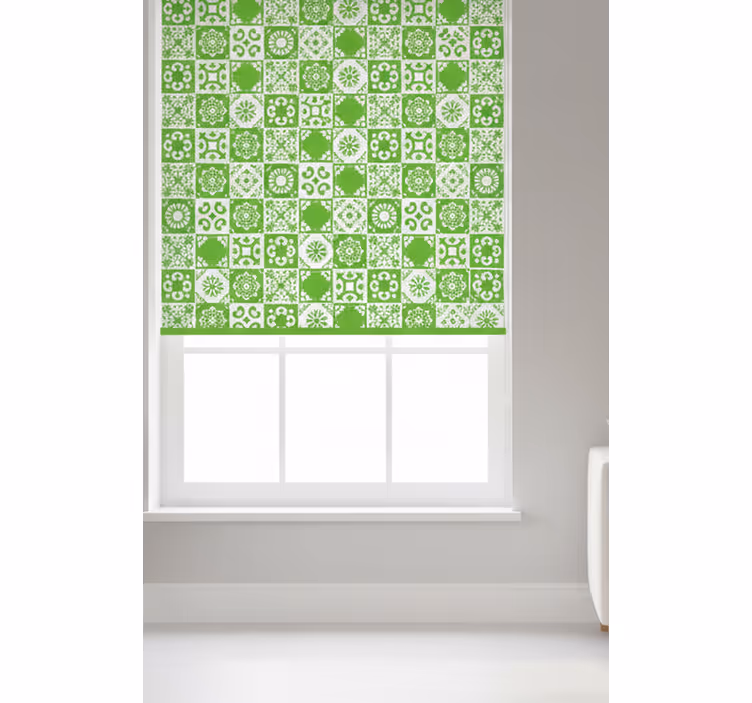 Store enrouleur vert abstrait vert et blanc - TenStickers