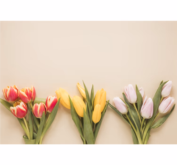 Store enrouleur salon trois couleurs de fleurs - TenStickers