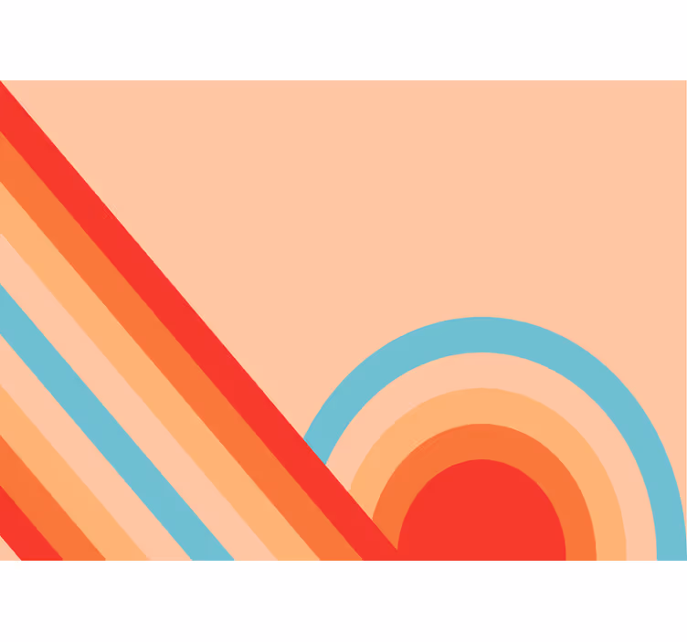 Store enrouleur salon motifs demi-cercles 70's - TenStickers