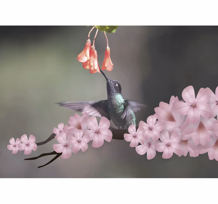 Store enrouleur salon oiseau marron sur arbre - TenStickers