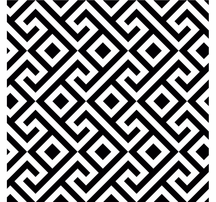 Store enrouleur salon motif géométrique noir et blanc - TenStickers
