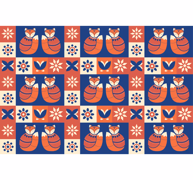 Store enrouleur salon motif animal traditionnel coloré - TenStickers
