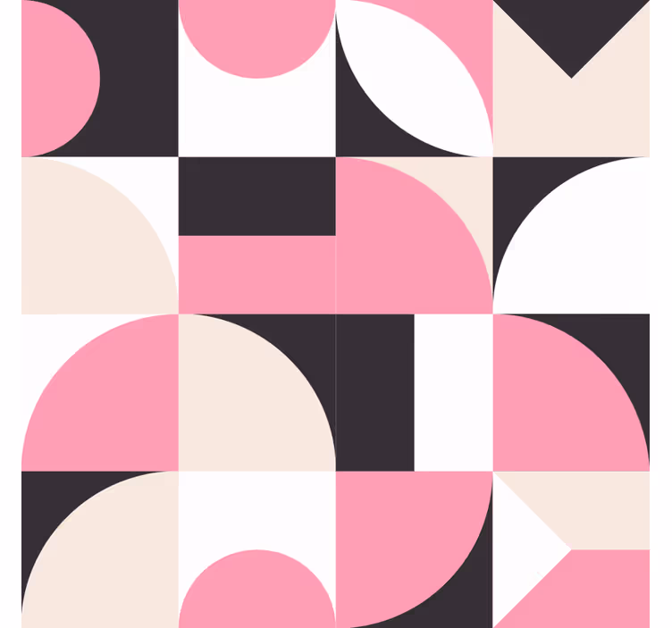Store enrouleur salon motif géométrique nordique rose - TenStickers