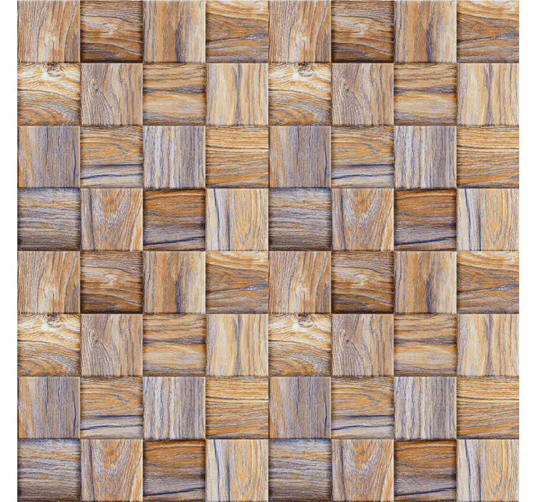 Store enrouleur salon mosaïque imitation bois 80's - TenStickers