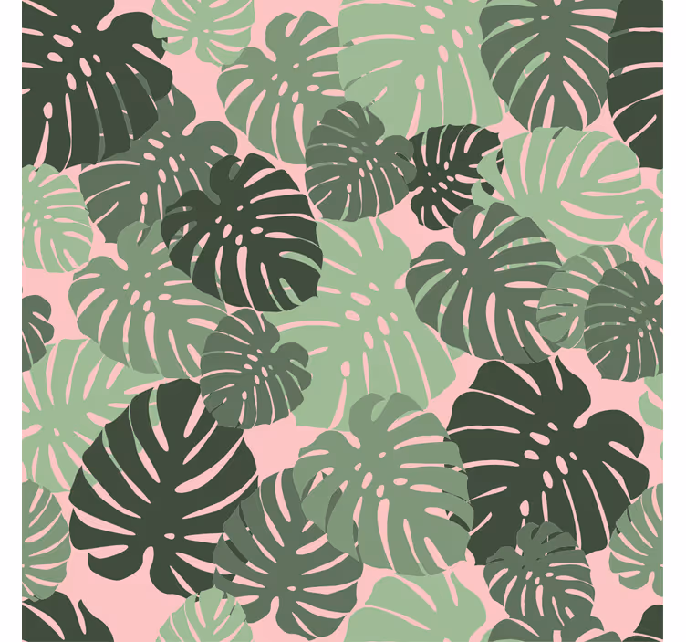 Store enrouleur salon feuilles de monstera rose - TenStickers