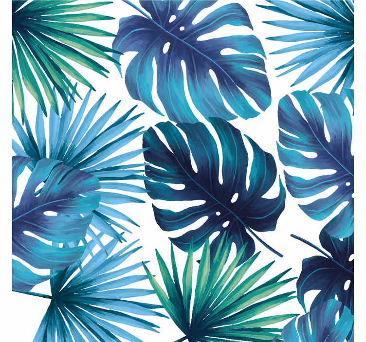 Store enrouleur salon feuilles tropicales style californien - TenStickers