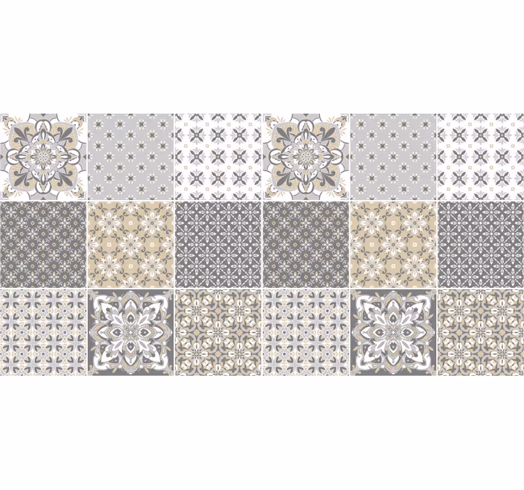Store enrouleur beige effet carreaux marocains - TenStickers