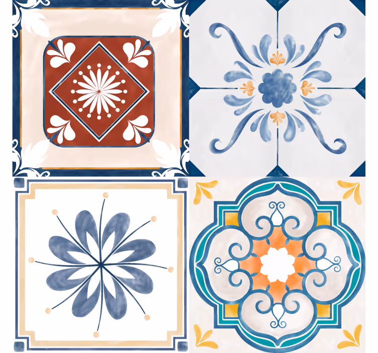 Store enrouleur chambre carrelage vintage - TenStickers