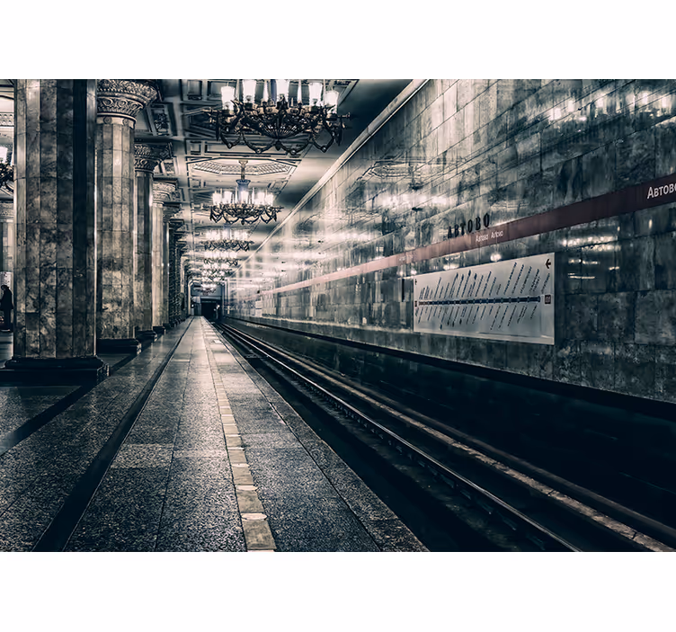 Store enrouleur gris plateforme de métro - TenStickers