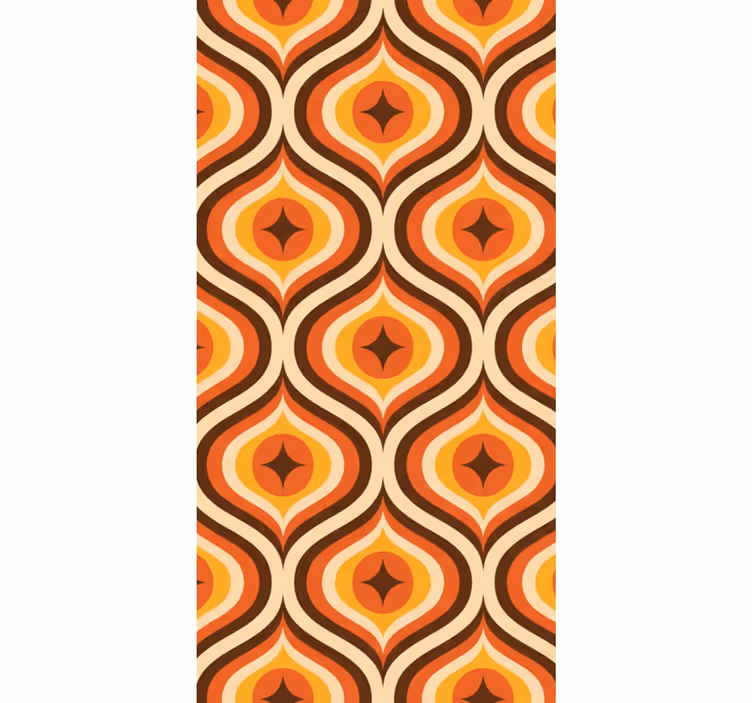 Store à enrouleur vintage motif orange années 70 - TenStickers
