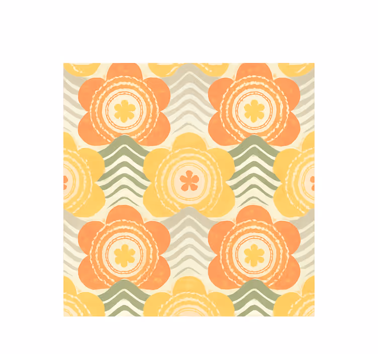 Store à enrouleur vintage motif rétro fleuri 70's - TenStickers