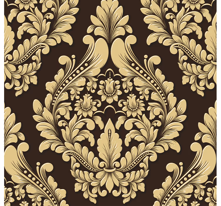 Store à enrouleur vintage motif floral doré - TenStickers