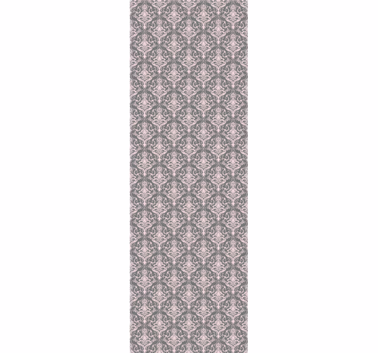 Store à enrouleur vintage motif lignes grises et roses - TenStickers