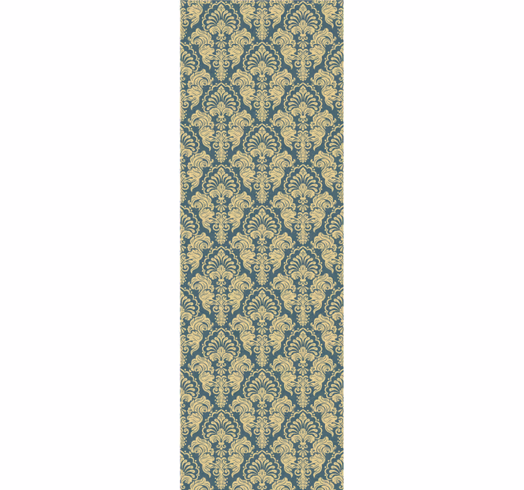 Store à enrouleur vintage motif classique turquoise et jaune - TenStickers