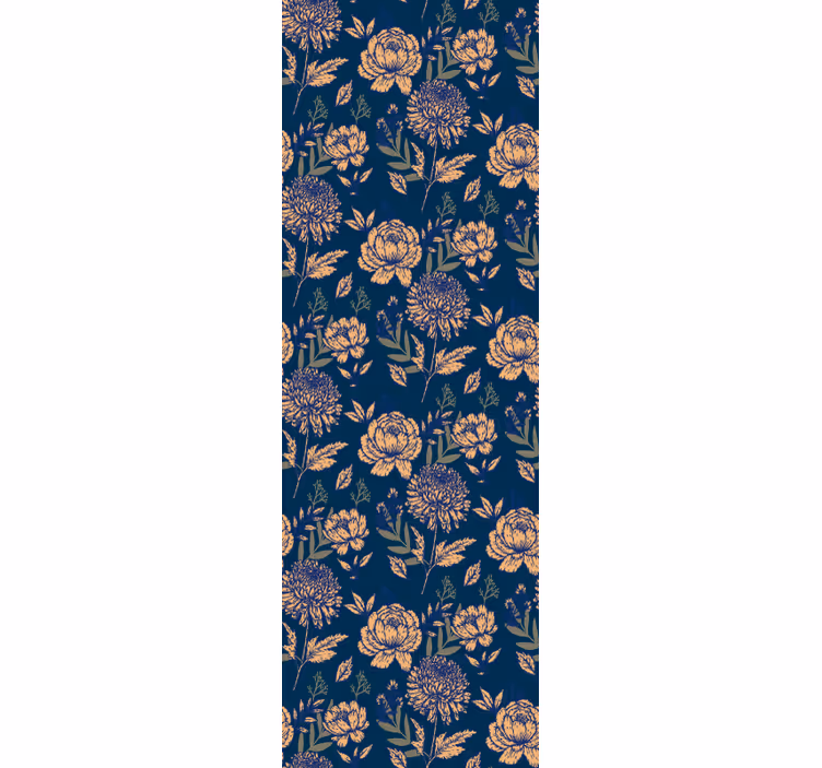 Store à enrouleur vintage motif bleu et jaune provençal - TenStickers