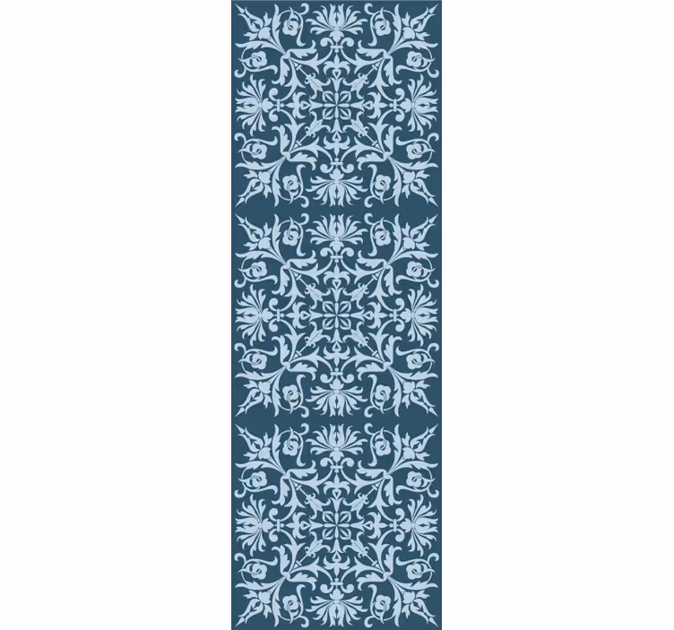 Store à enrouleur vintage motif floral bleu provençal - TenStickers