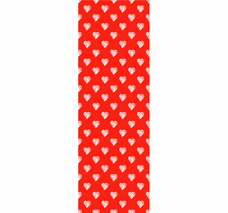 Store à enrouleur vintage motif cœurs lignes blanches - TenStickers