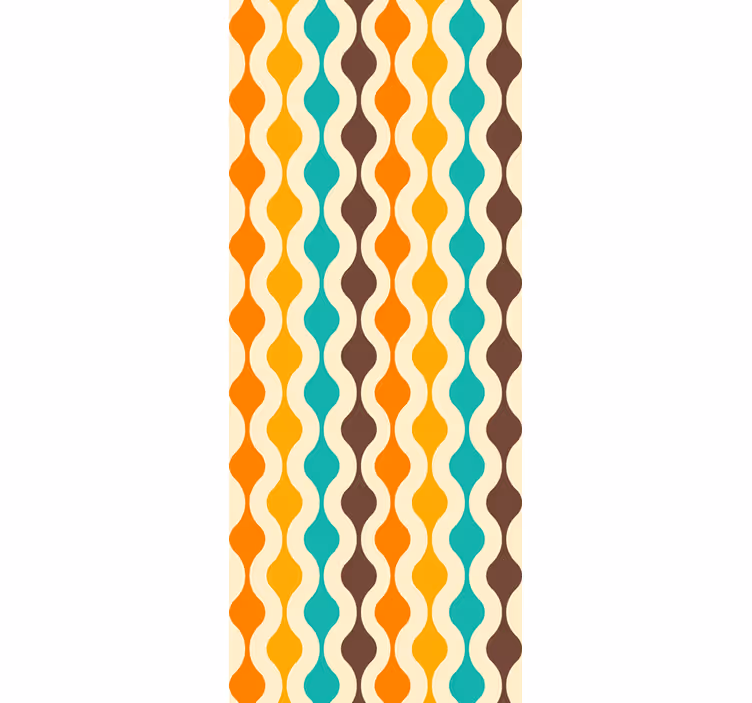 Store à enrouleur vintage vagues rétro ondulées - TenStickers