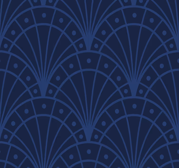 Store à enrouleur vintage bleu marine art déco - TenStickers