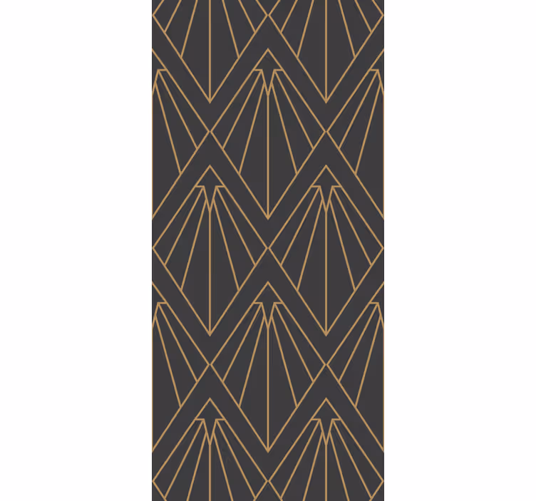 Store à enrouleur vintage style décor art lignes et diamants - TenStickers