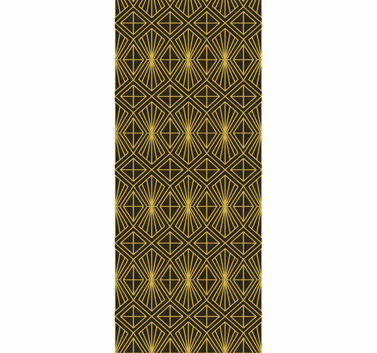 Store à enrouleur vintage motif art déco géométrique doré - TenStickers