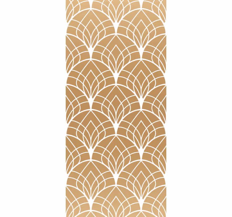 Store à enrouleur vintage motif décoratif or et blanc - TenStickers