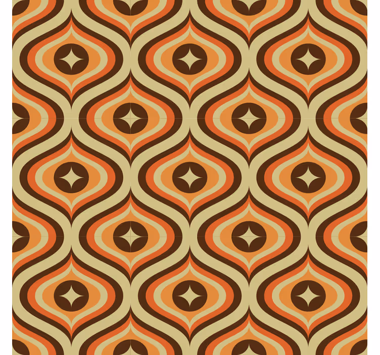 Store à enrouleur vintage orange et marron rétro - TenStickers