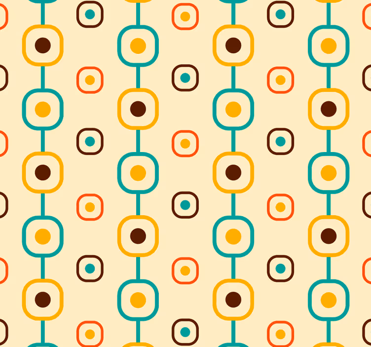 Store à enrouleur vintage motifs géométriques années 60 - TenStickers