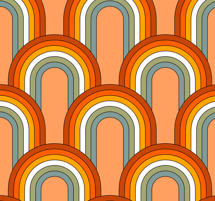 Store à enrouleur vintage motif arc-en-ciel 70s - TenStickers