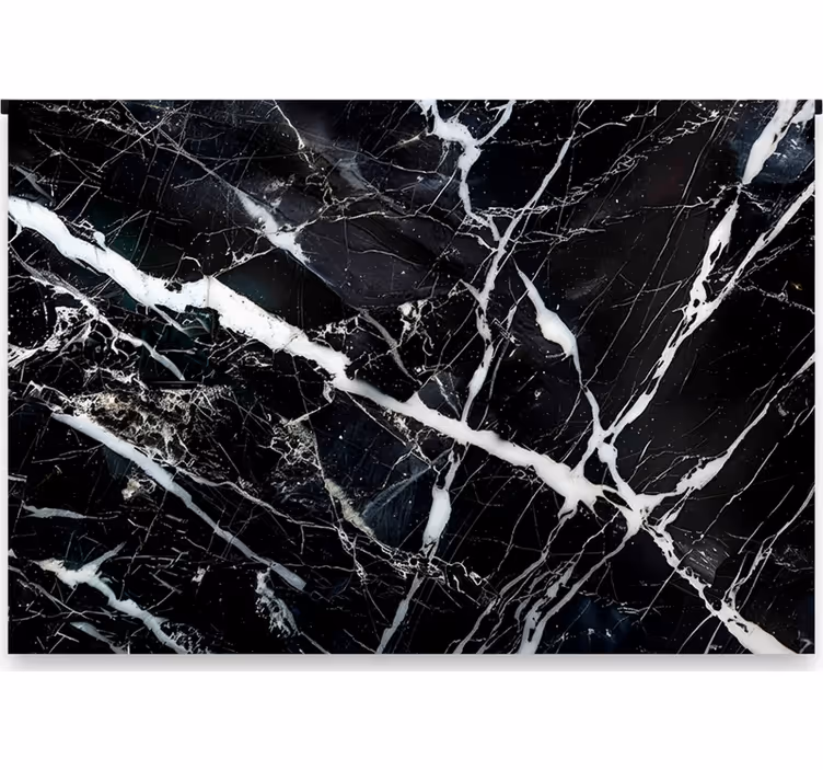 Store enrouleur noir marbre aux nuances blanches - TenStickers