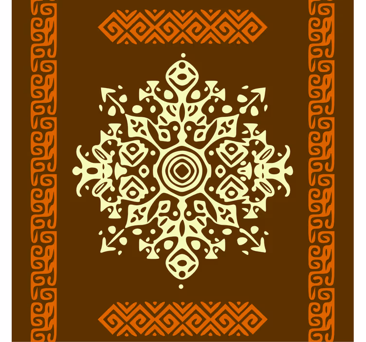 Store enrouleur salon motif abstrait africain marron jaune - TenStickers