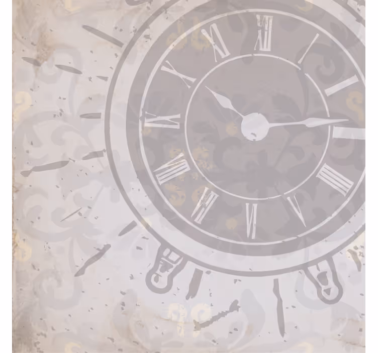 Store enrouleur salon horloge blanche shabby chic - TenStickers