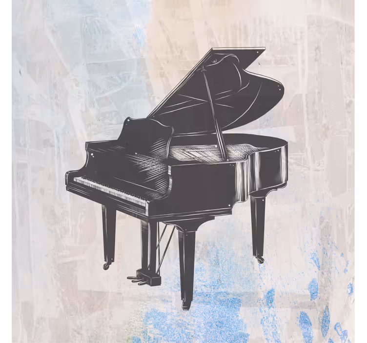 Store enrouleur salon tableau piano shabby chic - TenStickers