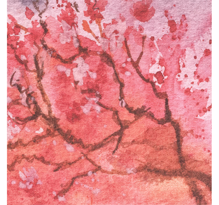 Store enrouleur salon fleurs cerise pastel abstrait - TenStickers